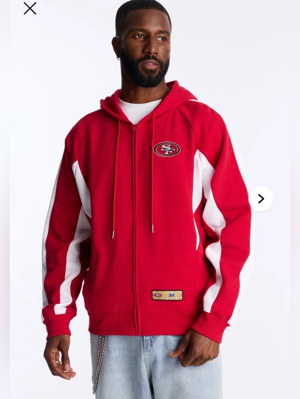 San Francisco 49ers Red Hoodie Full-Zip Sweater